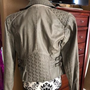 Short leather look like jacket